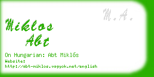 miklos abt business card